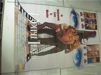 1992 DOUBLE THREAT DOUBLE SIDED ANDREW STEVENS MOVIE POSTER 19X27 USED PO-166 COLLECTIBLE (f17)