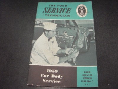 1959 Ford Mechanic Car Body Service Ford Service Forum manual book #1 USED COLLECTIBLE (red112)