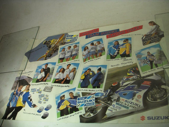 TEAM SUZUKI MOTORCYCLE GEAR POSTER USED PO-253 COLLECTIBLE (f17)