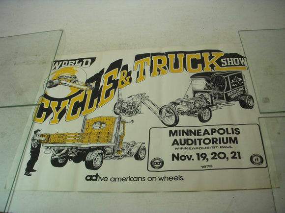 1996 WORLD CYCLE AND TRUCK MINNEAPOLIS AUDITORIUM POSTER USED PO-284 COLLECTIBLE (f17)