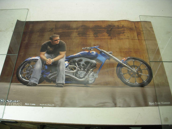 BMS CHOPPERS STAR CUSTOMS ALEX LURIG ROAD WARRIORS MOTORCYCLE POSTER USED PO-304 COLLECTIBLE (f17)