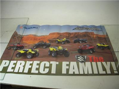 SUZUKI THE PERFECT FAMILY QUAD RUNNER 1ST FOUR MOTORCYCLE POSTER USED PO-310 COLLECTIBLE (f17)