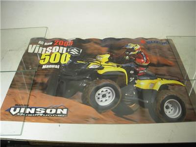 SUZUKI 2003 VINSON 500 ATV QUAD RUNNER MOTORCYCLE POSTER USED PO-311 COLLECTIBLE (f17)