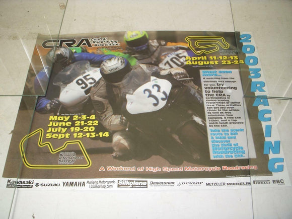 2003 RACING CRA CENTRAL ROAD RACING ASSOCIATION MOTORCYCLE POSTER USED PO-334 COLLECTIBLE (f17)