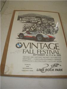1988 BMW VINTAGE FALL FESTIVAL AUTOGRAPHED HAVARD MOTORCYCLE POSTER USED PO-335 COLLECTIBLE (f17)
