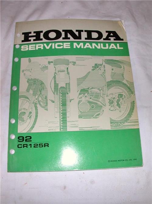 1992 HONDA CR125 CR125R OEM SERVICE MANUAL 61KZ400 BOOK (man-g)