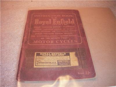 VINTAGE ROYAL ENFIELD INSTRUCTION BOOK CATALOG USED FO-626 (A5)