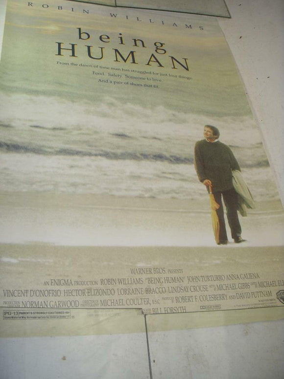 BEING HUMAN ROBIN WILLIAMS MOVIE POSTER 40X27 USED PO-88 COLLECTIBLE (f17)