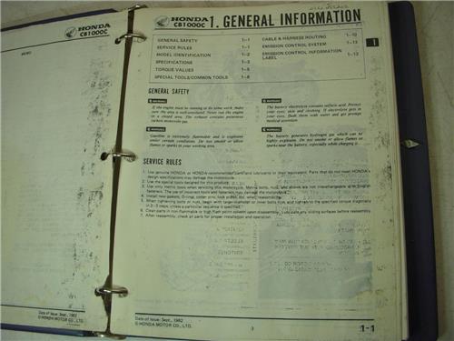 1983 Honda CB1000C CB1000 C Service Shop Manual binder FACTORY BOOK (man-g)
