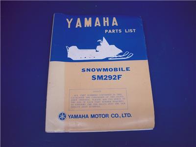 1974 SM292F SM-292 YAMAHA SNOWMOBILE USED PARTS MANUAL BOOK (man-g)