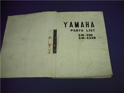 1972 SW-396 SW-433B YAMAHA SNOWMOBILE USED PARTS MANUAL BOOK (man-g)
