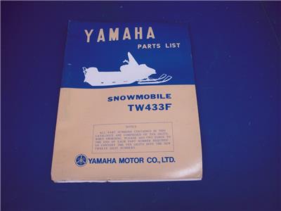 1974 TW433F TW-433 YAMAHA SNOWMOBILE PARTS MANUAL BOOK (man-g)
