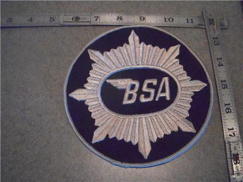 5 INCH BSA Round Motorcycle Vintage Patch 1970's New DKP-10 COLLECTIBLE (red112)