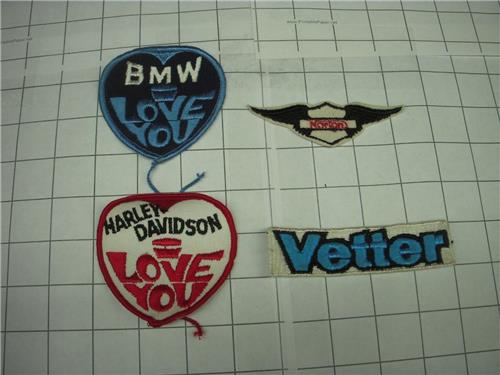 BMW NORTON VETTER Harley Davidson LOVE VINTAGE MOTORCYCLE jacket jeans coat PATCH New DKP-18 COLLECTIBLE (red112)