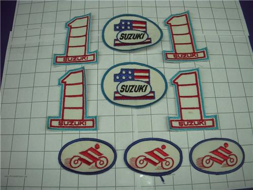 (9) SUZUKI #1 RED WHITE BLUE VINTAGE MOTORCYCLE jacket jeans coat PATCH New DKP-30 COLLECTIBLE (red112)
