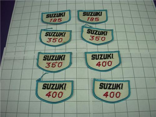 (8) SUZUKI 185 350 400 GT TS VINTAGE MOTORCYCLE jacket jeans coat PATCH New DKP-33 COLLECTIBLE (red112)