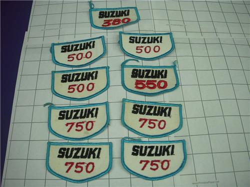 (9) SUZUKI 380 500 550 750 GT VINTAGE MOTORCYCLE jacket jeans coat PATCH New DKP-34 COLLECTIBLE (red112)