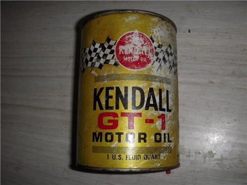 KENDALL GT-1 MOTOR OIL TIN QUART VINTAGE FULL CAN NEW COLLECTIBLE (c53-oil1g)