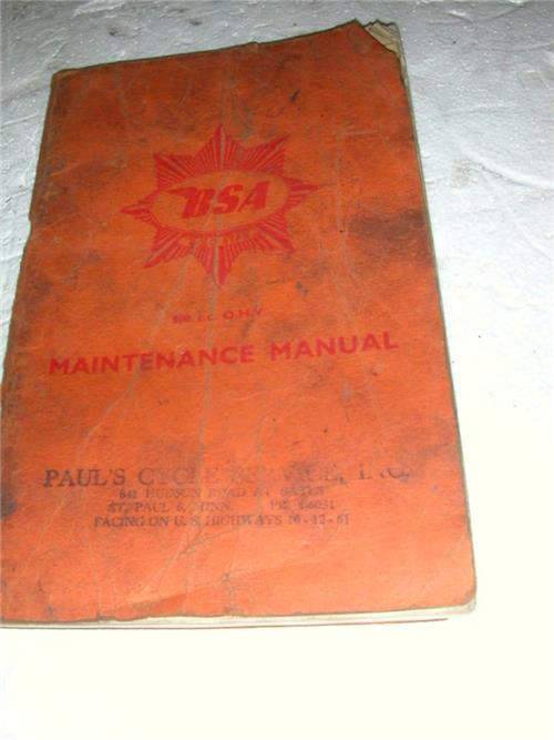 1960'S BSA 500 OHV Goldstar DBD SERIES Maintenance Manual used BOOK (blue-1)