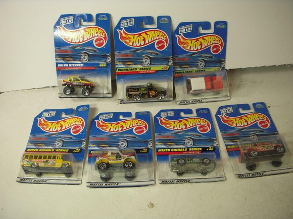 Vintage New Hot Wheels Gulch Stepper BioHazard Mixed Signal Lot of 7 Cars HW-3 COLLECTIBLE (J31)