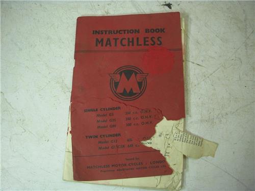 Vintage Matchless Single G3 350 Twin G12 650 used Instruction Manual BOOK (blue-1)