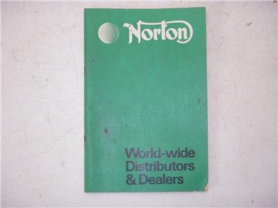 MANUAL 1974 Norton World Wide Distributors & Dealers Catalog Used 121521-10 (check E)
