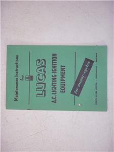 MANUAL Vintage LUCAS Maintenance Instruction for Motorcycle Lighting used 121521-11 (check E)