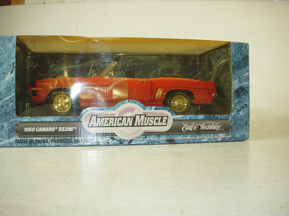 1969 Chevy Camaro SS396 RED Convertible Rod NEW Ertl American Muscle Diecast 1:18 scale (TS-WIRE-B2)