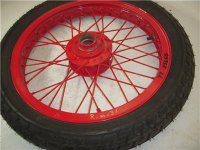 1977 XS650 650 Yamaha Custom Front Rim Red Powder Coated 19 Inch Spoke Wheel RIM-31 (wall)