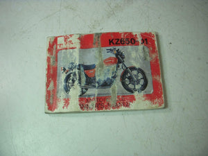 1978 KZ650 KZ650-D1 SR KAWASAKI OWNERS MANUAL 99920-1019 BOOK (blue-5)