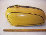 BSA A65 Hornet AM Fuel Gas Tank Yellow with Valves FIBERGLASS used 11023-04 DONN-C