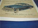 DESOTO (1950) AUTOMOTIVE ADVERTISEMENT AD PRINT USED AD-13 COLLECTIBLE (f17)