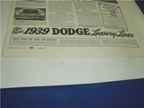 DODGE LUXURY LINER (1939) AUTOMOTIVE ADVERTISEMENT AD PRINT USED AD-14 COLLECTIBLE (f17)
