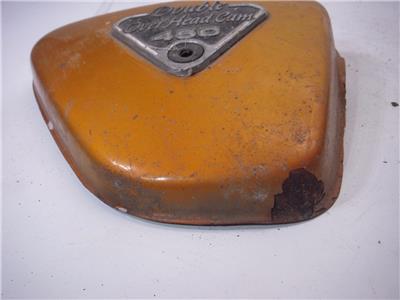 1972 Honda CL450 CL 450 RIGHT SIDE COVER Yellow Orange USED WSC-15 (Q4)