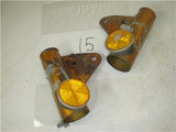 1972-73 CB350 350 Honda Pair Gold Upper Fork Ears Covers Used WEAR-15 V2