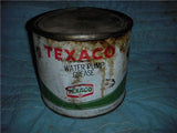 TEXACO WATER PUMP GREASE CAN 5 POUND VINTAGE USED COLLECTIBLE TIN (c59-oil19A)