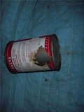 MONTGOMERY WARDS 61-8375 PRESSURE GUN GREASE CAN 1 POUND VINTAGE USED COLLECTIBLE TIN (c59-oil19D)