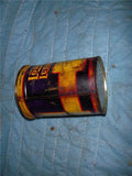 WESTERN AUTO LONG RUN HIGH PRESSURE GREASE CAN 1 POUND VINTAGE USED COLLECTIBLE TIN (c59-oil19H)