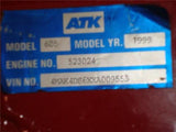 1999 ATK 605 Dirt Bike Used Frame Chassis NO TITLE K1375-01 (M16)