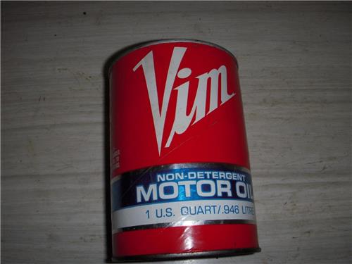 VIM NON DETERGENT SAE30 MOTOR OIL TIN QUART VINTAGE FULL CAN NEW COLLECTIBLE (c53-oil1a)