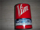VIM NON DETERGENT SAE30 MOTOR OIL TIN QUART VINTAGE FULL CAN NEW COLLECTIBLE (c53-oil1a)