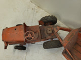 1950's Doekpe Earth Mover Dump Tractor Trailer 31" USED Heavy Steel Toy (9324-28 ts-a3)