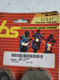 518LF FRONT SBS Brake Disc Pad Set NEW KAWASAKI KZ400 (R3-ENDCAP)