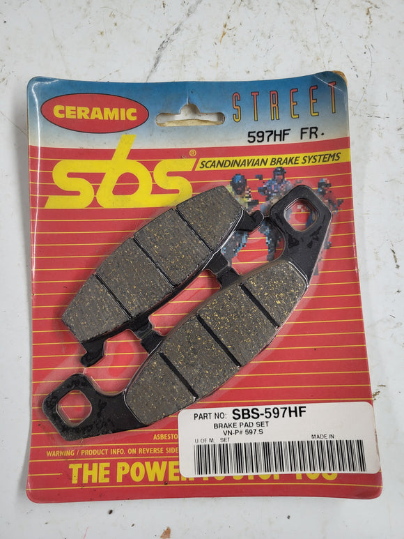 597HF FRONT SBS Brake Disc Pad Set NEW KAWASAKI ZX1100 ZX10 ZX7 (R3-ENDCAP)