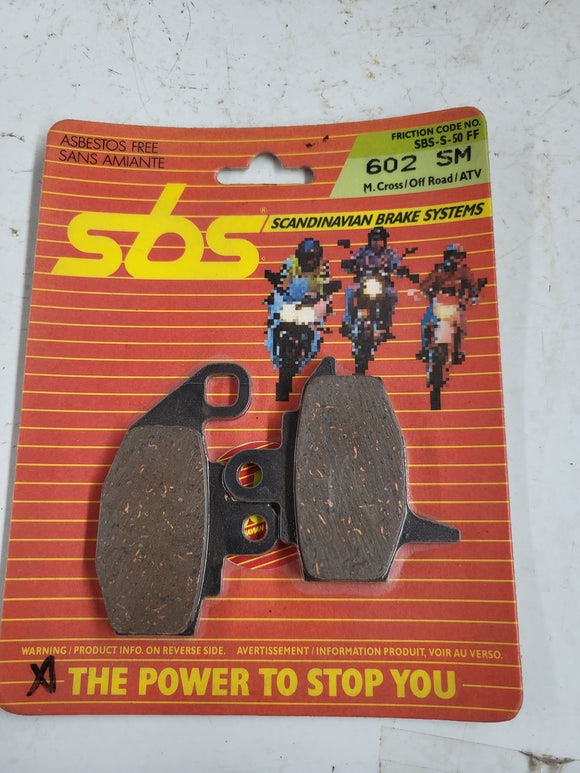 602SM FRONT SBS Brake Disc Pad Set NEW KAWASAKI KLR650 KX125 KX250 KX500 (R3-ENDCAP)