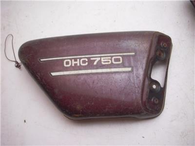 1973 YAMAHA TX750 750 RIGHT SIDE COVER USED MAROON SC-217 (L-TOP)