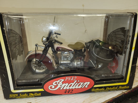 1942 Indian 442 Motorcycle Tootsie Toy 3301 1:10 scale NEW Collectible Toy (92424-21 ts-wire3b)