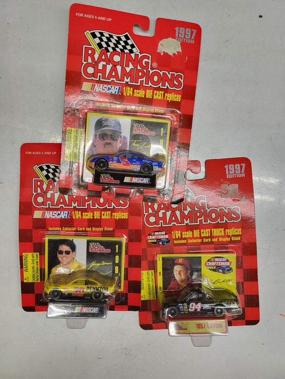 3- NASCAR 1:64 1997 #94 BARFIELD BENSON LABONTE CARS RACING CHAMPIONS NEW TOY COLLECTIBLE (I-TOP 112624-23)