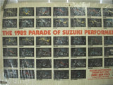1982 SUZUKI PARADE LAMINATED MOTORCYCLE POSTER 25X16 USED PO-25 COLLECTIBLE (f17)
