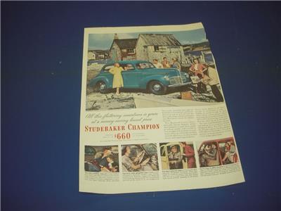 STUDEBAKER CHAMPION AUTOMOTIVE ADVERTISEMENT AD PRINT USED AD-27 COLLECTIBLE (f17)